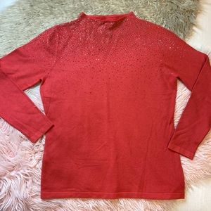 Liquid by Sioni Rhinestone Sweater Sz M